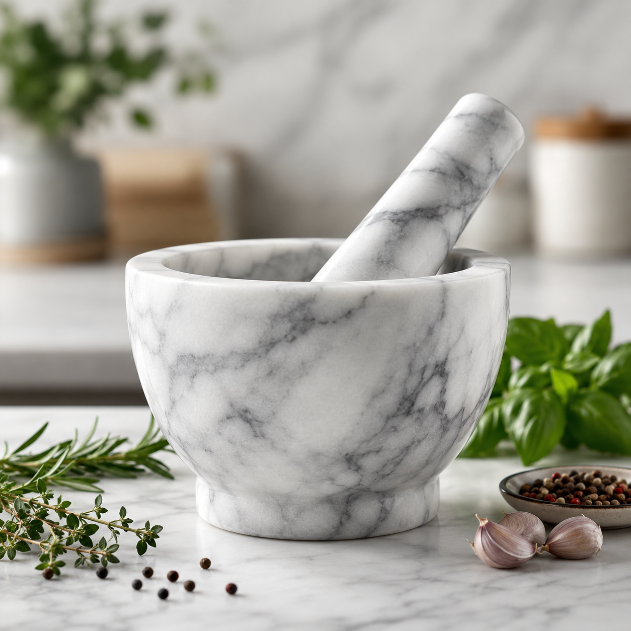 Marble Mortar and Pestle